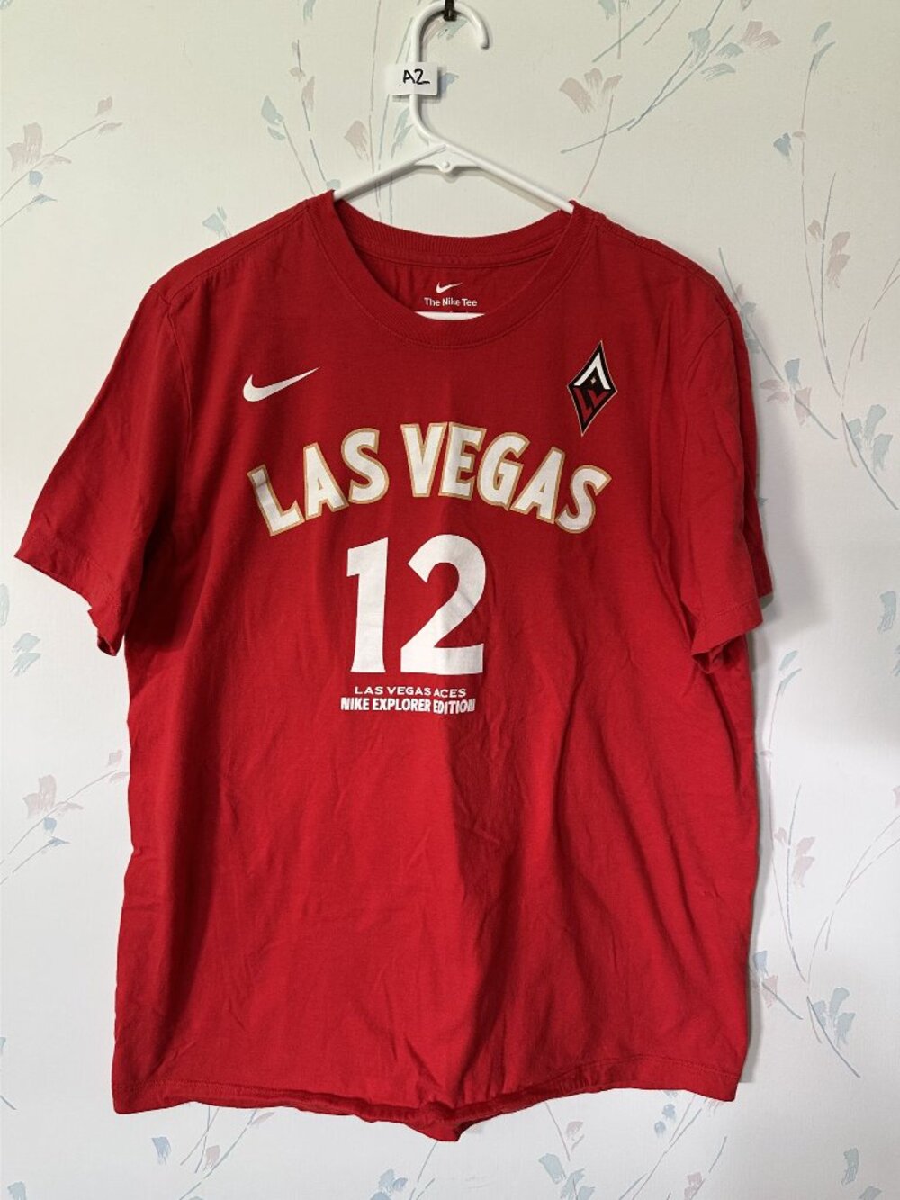 Las Vegas Aces Nike Explorer Edition Red T-Shirt Chelsea Gray 12 Logo Graphic Wo